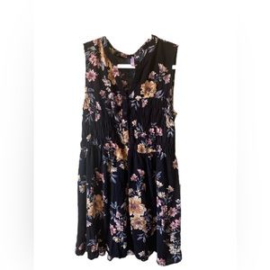Xhilaration Women’s  Black Floral Dress Size XL